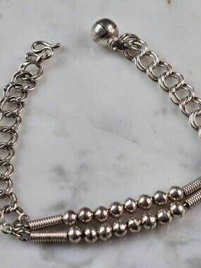 Womens Vintage Estate Sterling Silver Modernist Bracelet 7.3g E6772